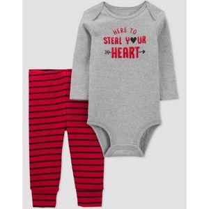 Carters Infant Boys Steal Your Heart Baby Valentine Outfit Bodysuit & Pants 3M